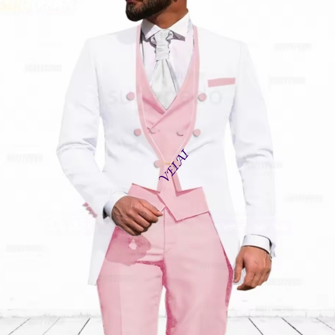 Men Formal Wear Blue - Customized Sky Blue 3-Piece Suit for