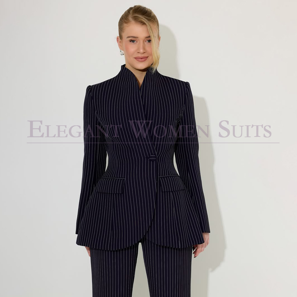 Men Formal Wear All Black - Black Pinstripe Men's Suits Formal Wear