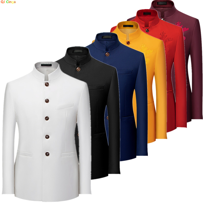 Men Formal Wear Blue - 2026 Men's Chinese Style Long Sleeve