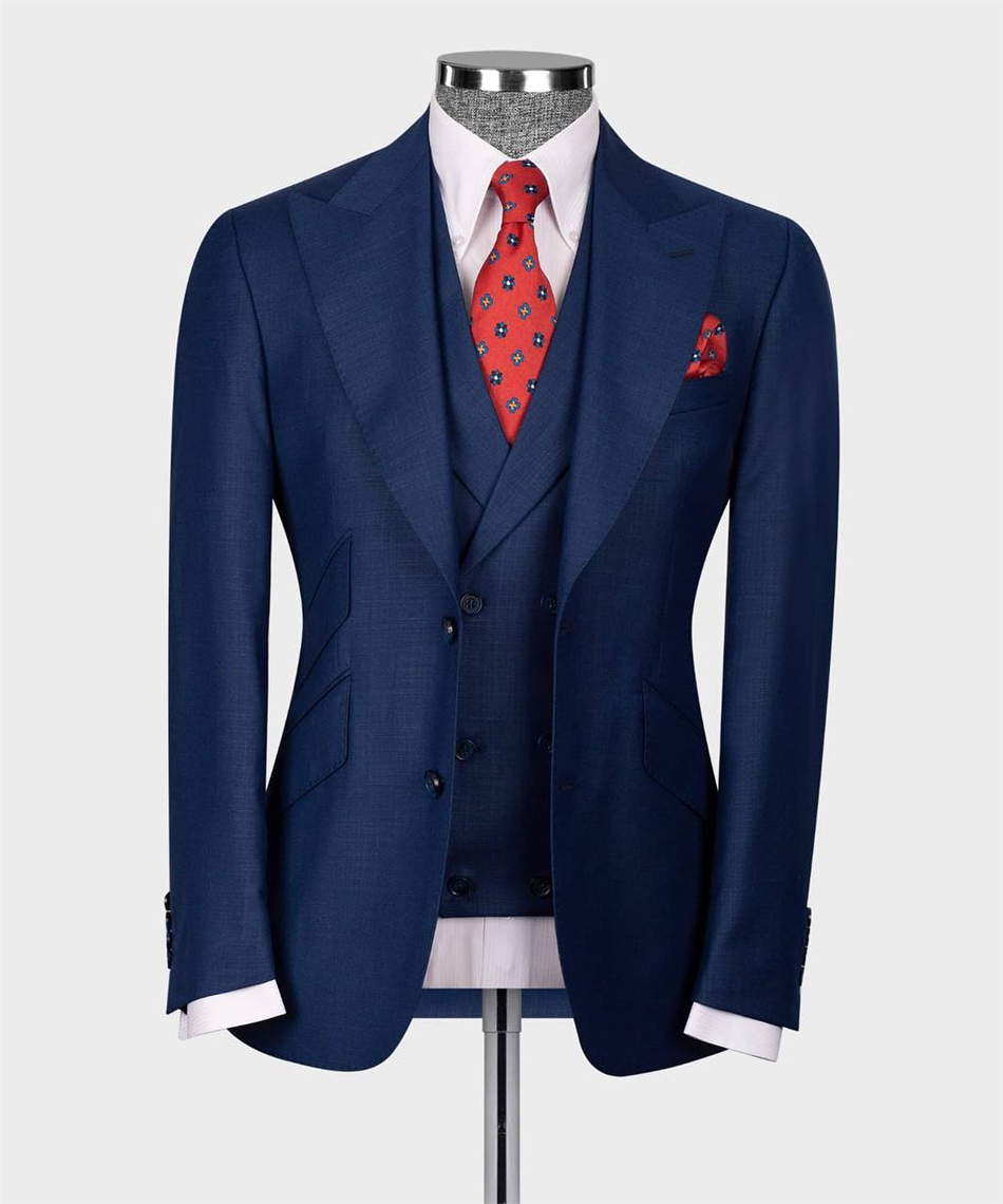 Elegant Navy Blue Classic Wedd - đánh giá và giá Men Formal Wear Blue