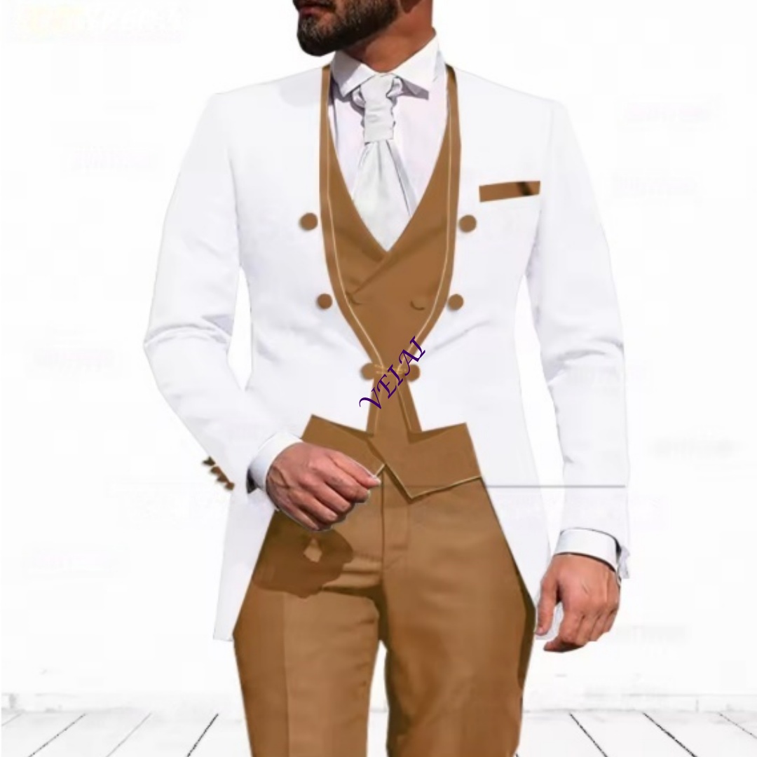Customized Sky Blue 3-Piece Su - đánh giá và giá Men Formal Wear Blue