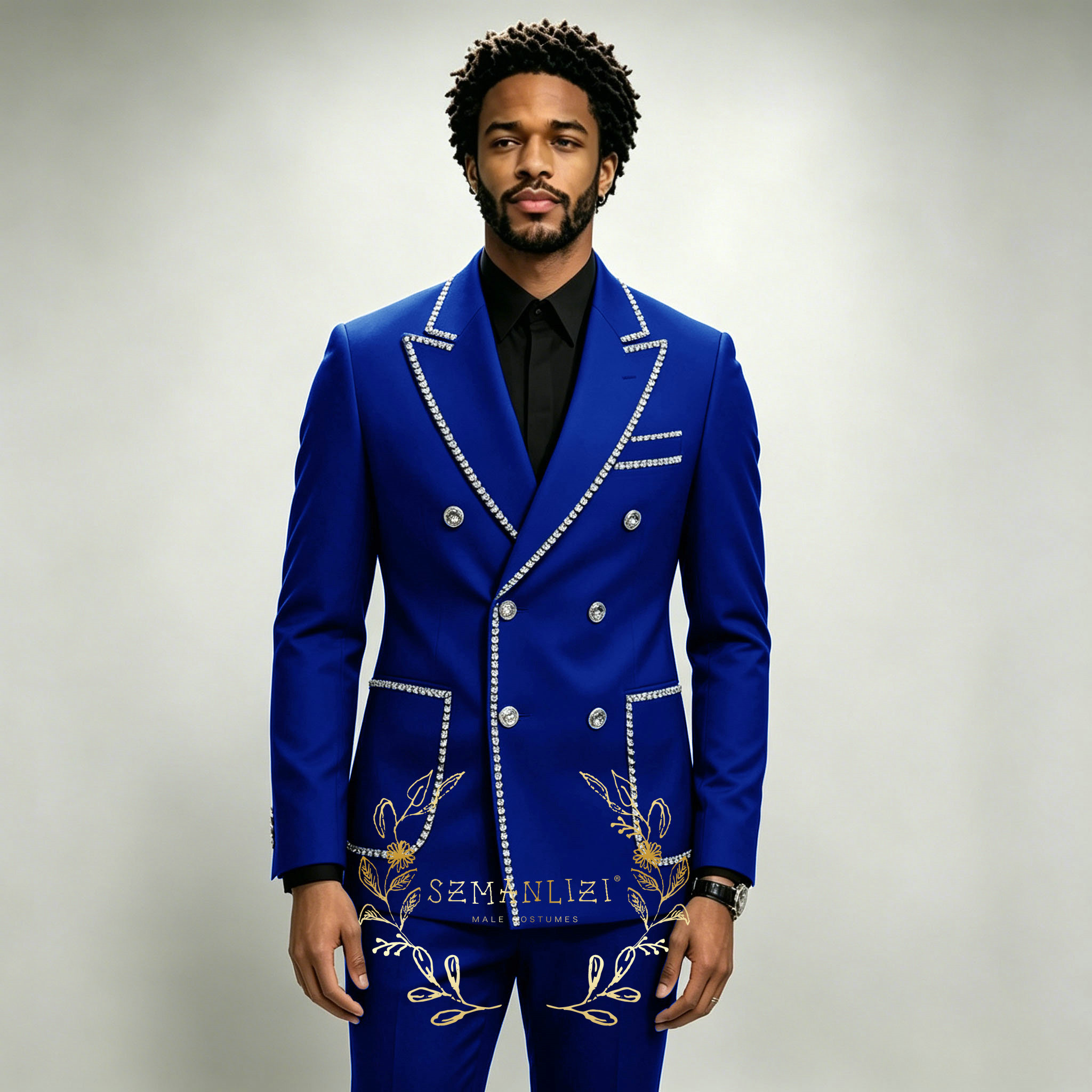 Luxury Men's Suits 2 Pieces Ro - đánh giá và giá Men Formal Wear Blue