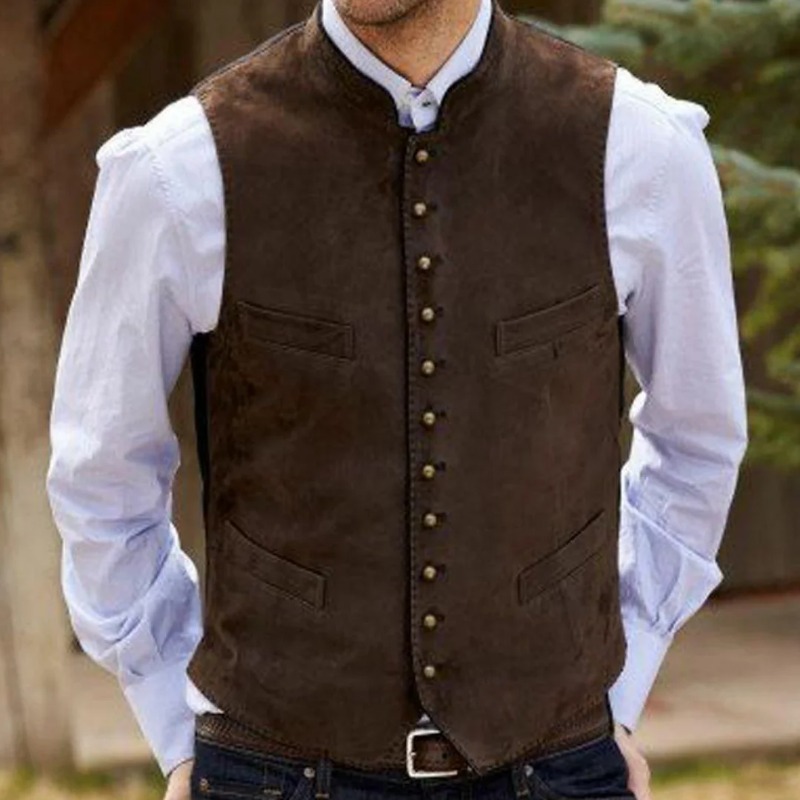 Men Vest Coffee Suede Velvet S - đánh giá và giá Men Formal Wear Vest