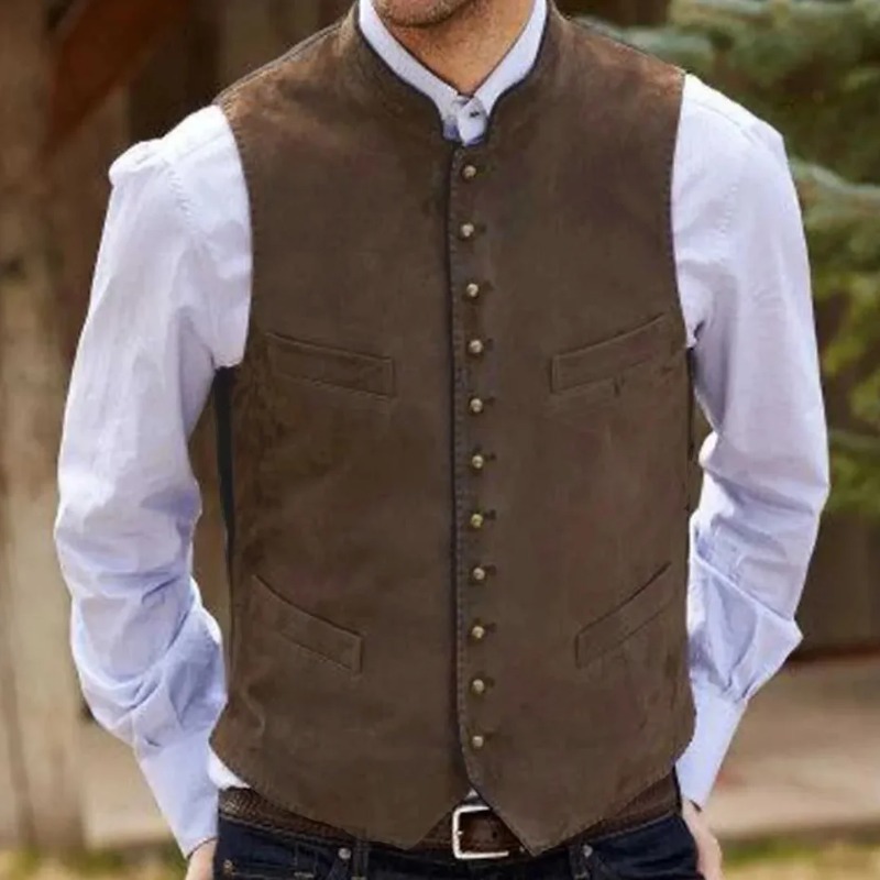 Men Vest Coffee Suede Velvet S - đánh giá và giá Men Formal Wear Vest