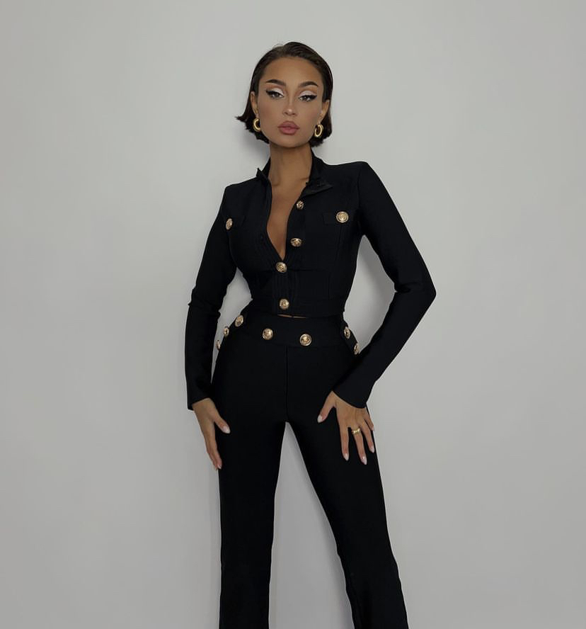 Mới Thu Đông Phong Cách Màu Sắ - đánh giá và giá Men Formal Wear All Black