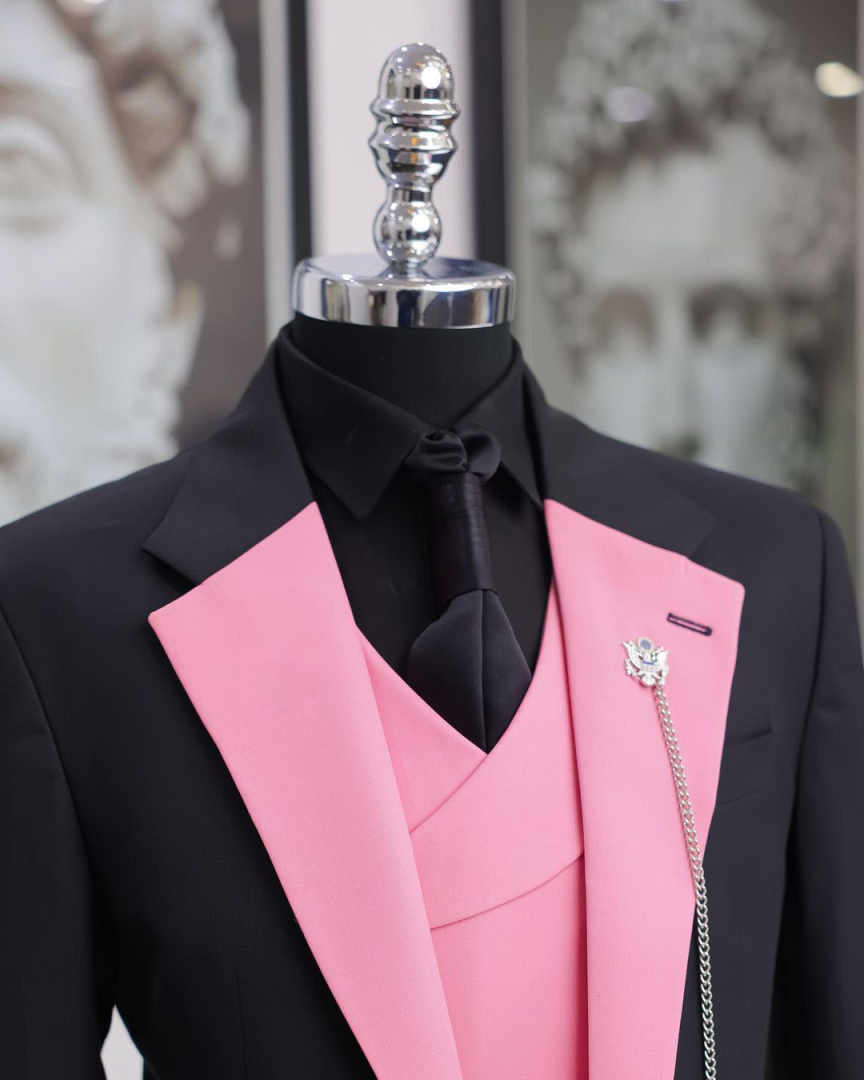 Luxury Black Pink Men Tuxedo S - đánh giá và giá Men Formal Wear Shop