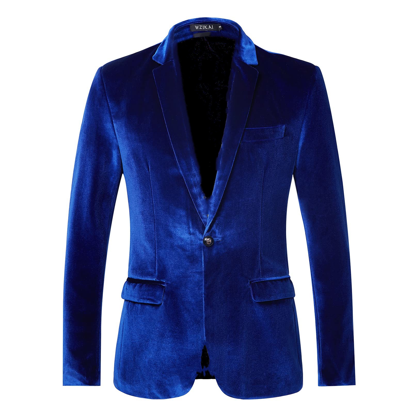 Men's Slim Fit Velvet Blazer J - đánh giá và giá Men Formal Wear Blue