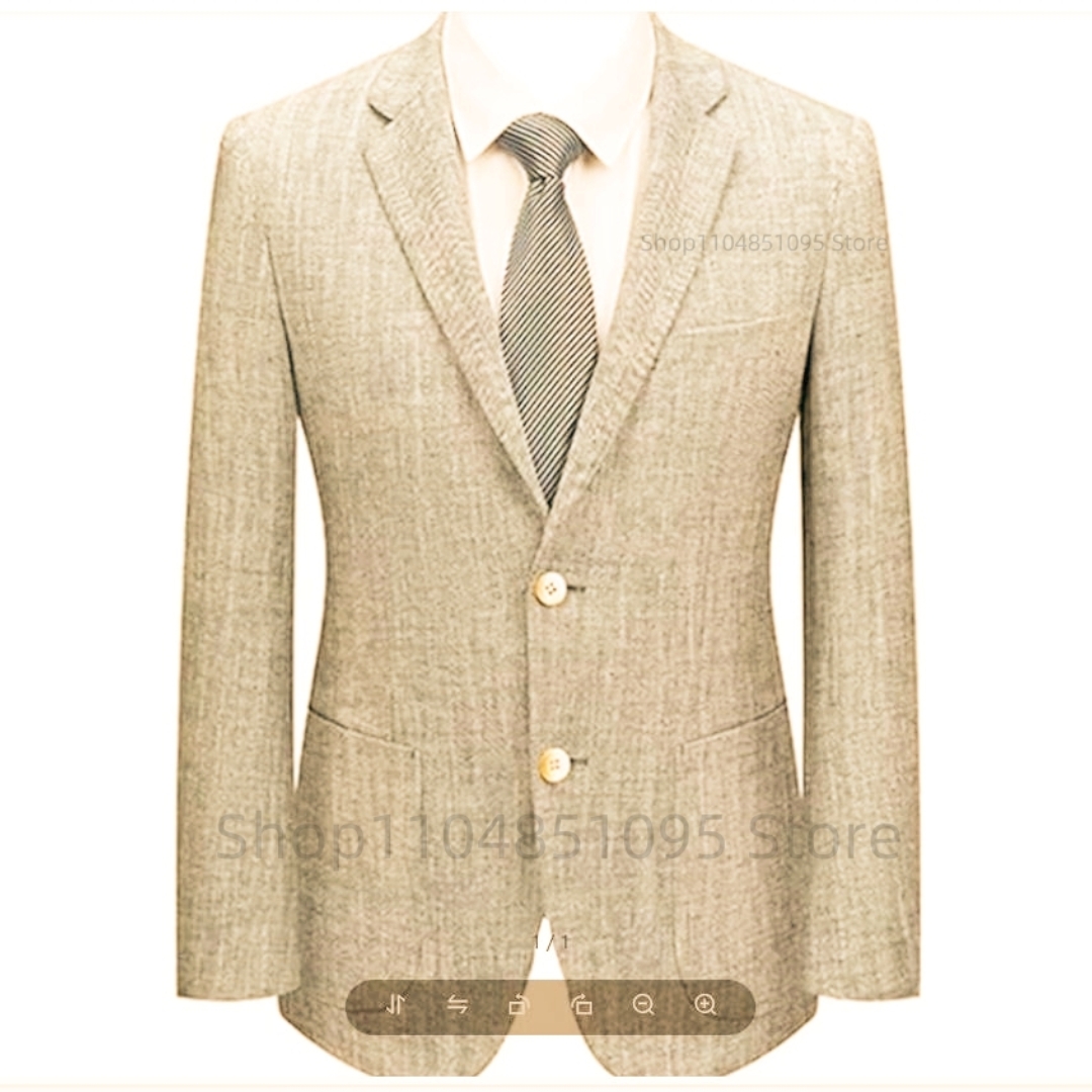 Men's Slim Fit Linen Suit Blaz - đánh giá và giá Men Formal Wear Blue