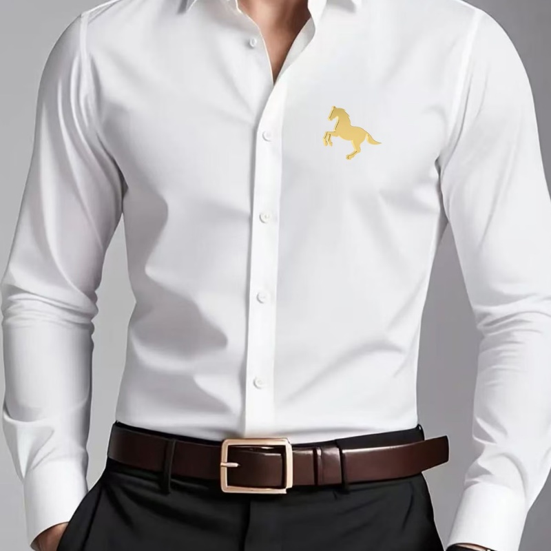 Elegant Golden Horse Logo Prin - đánh giá và giá Men Formal Wear Shop