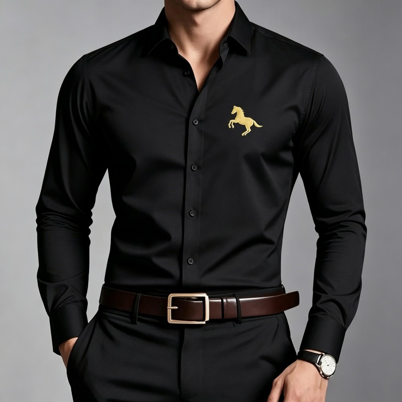 Elegant Golden Horse Logo Prin - đánh giá và giá Men Formal Wear Shop