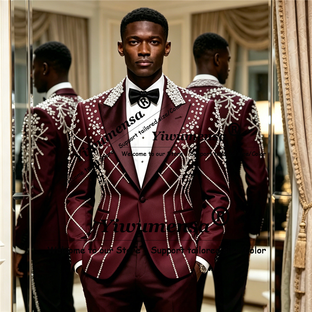 Male Fashion Diamond Beaded Su - đánh giá và giá Men'S Formal Wear Attire