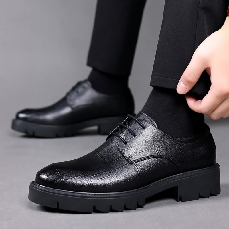 Mens Black Leather Crocodile E - đánh giá và giá Men Formal Wear All Black