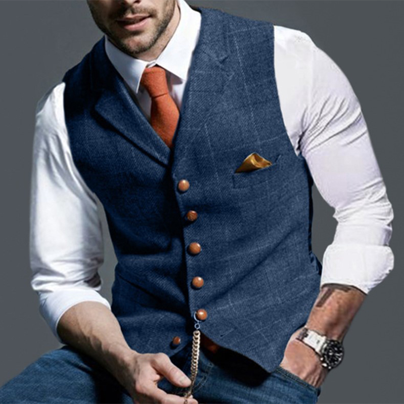 Fashion Men's Vests Lapel Twee - đánh giá và giá Men Formal Wear Vest
