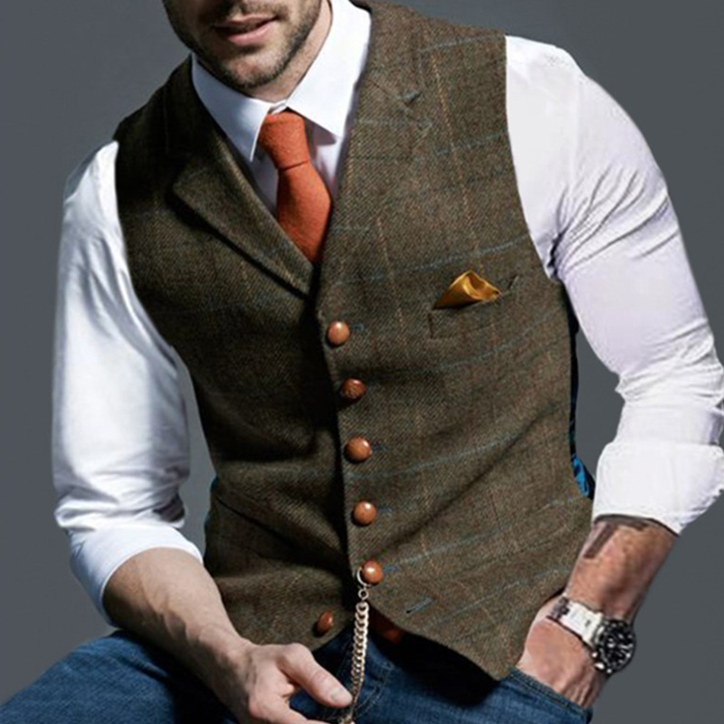 Fashion Men's Vests Lapel Twee - đánh giá và giá Men Formal Wear Vest