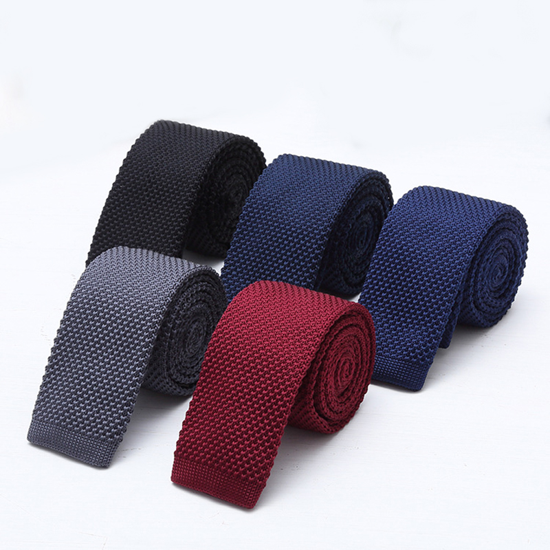 6cm Solid Black White Knitted  - đánh giá và giá Men Formal Wear Blue