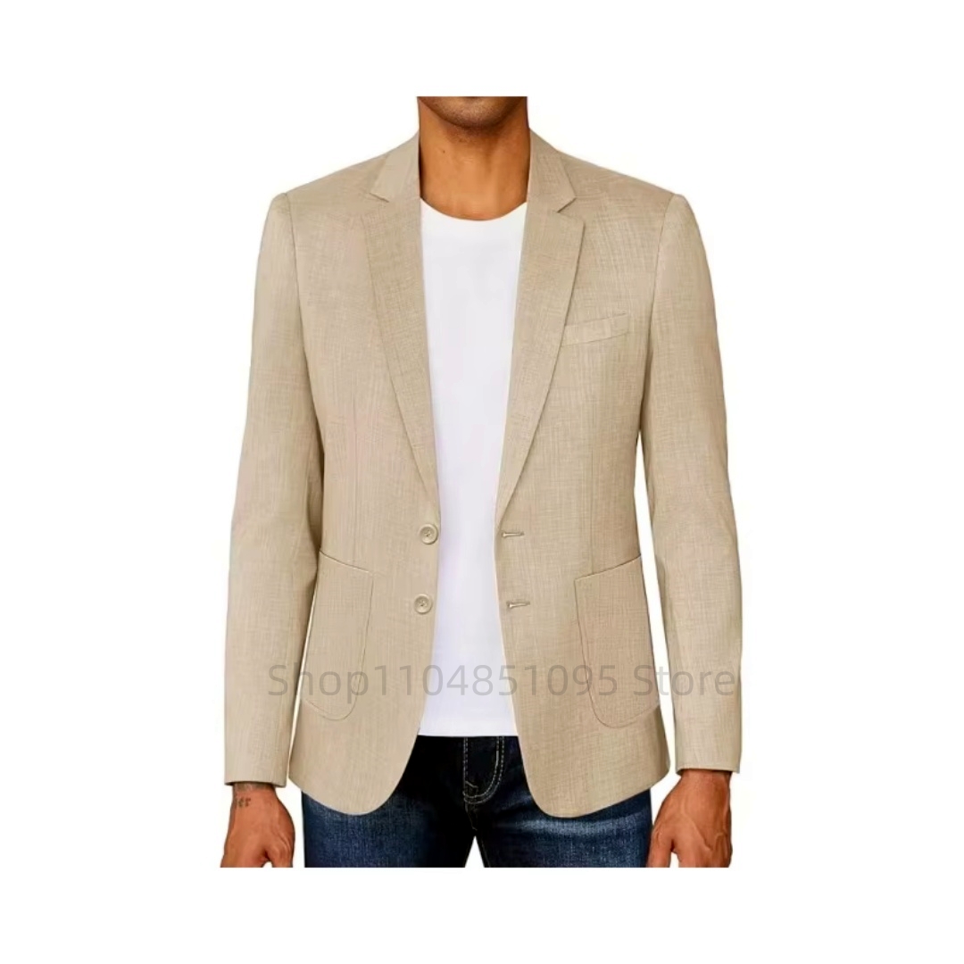 Slim Fit Men's Beige/Blue Line - đánh giá và giá Men Formal Wear Blue