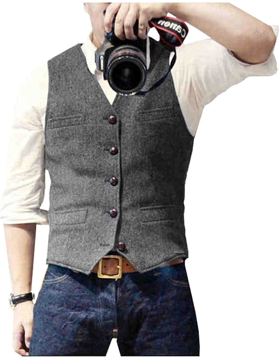 Men's Suit Vest V Neck Wool He - đánh giá và giá Men Formal Wear Vest