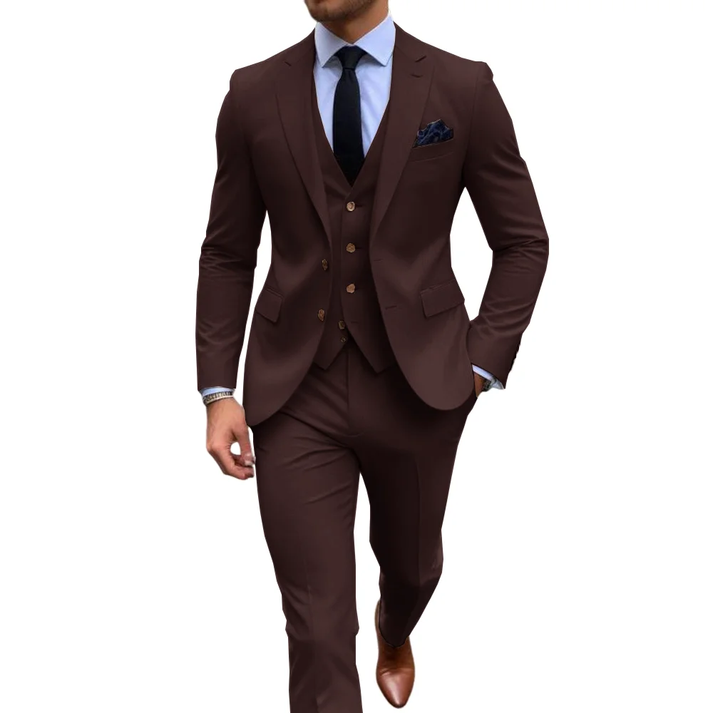 Men's Stylish Khaik 3 Piece Su - đánh giá và giá Men Formal Wear Shop