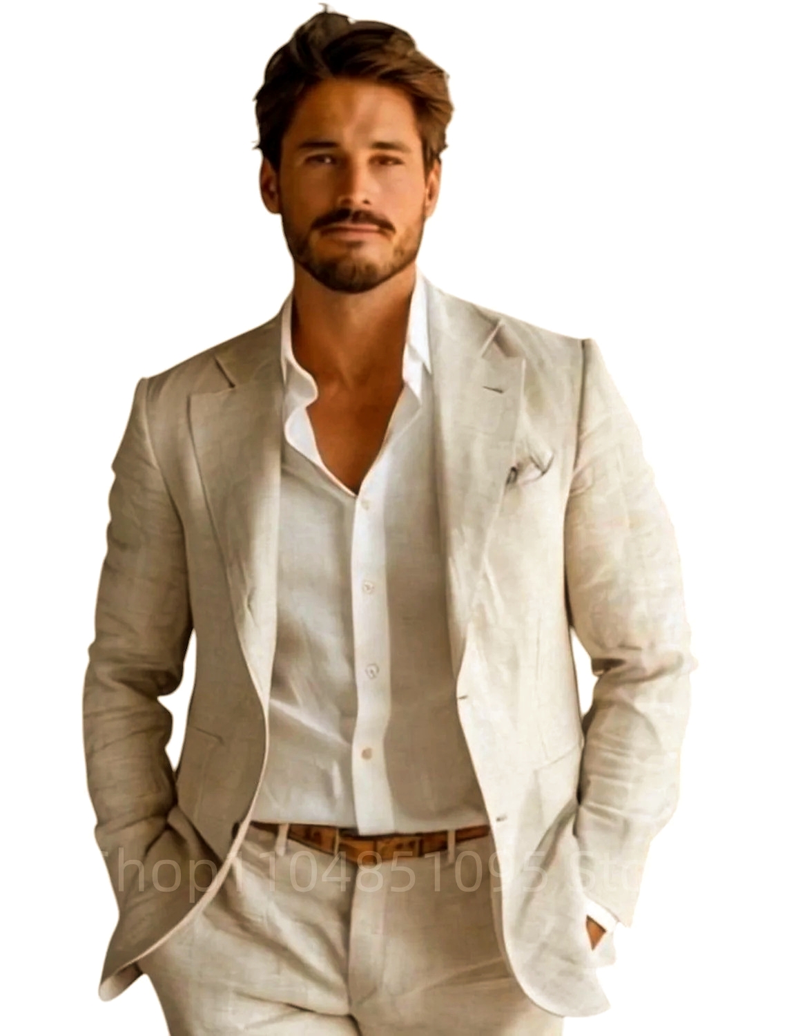 Blue Slim Fit Men's Linen Blaz - đánh giá và giá Men Formal Wear Blue
