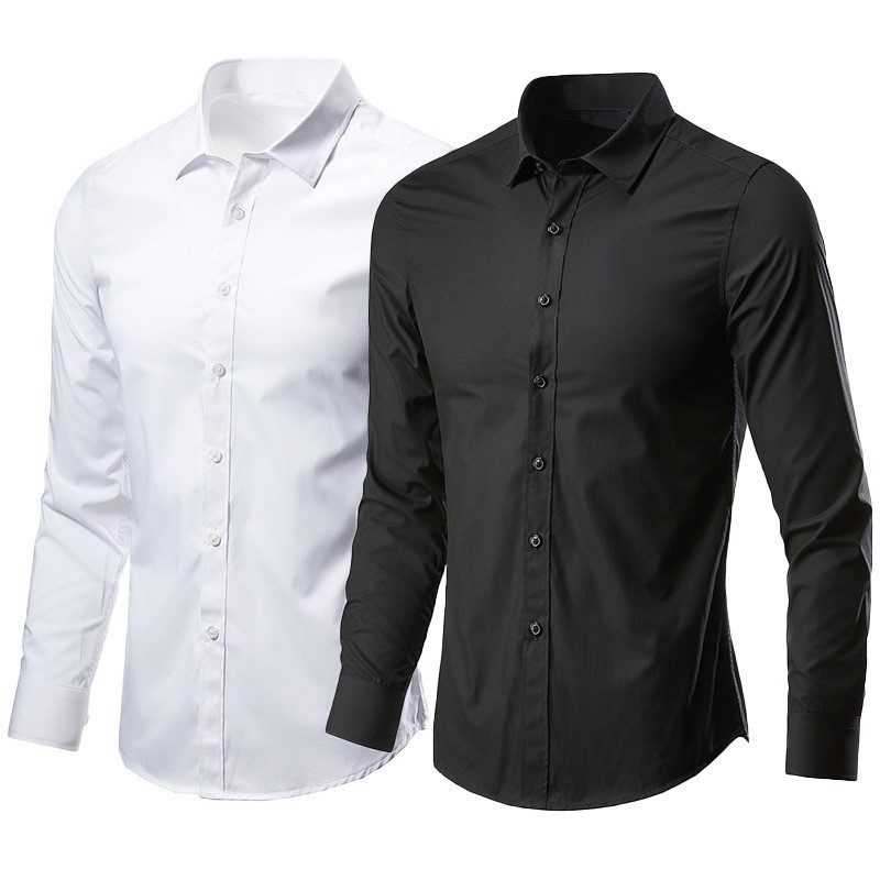 Black Cotton Formal Dress Shir - đánh giá và giá Men Formal Wear All Black