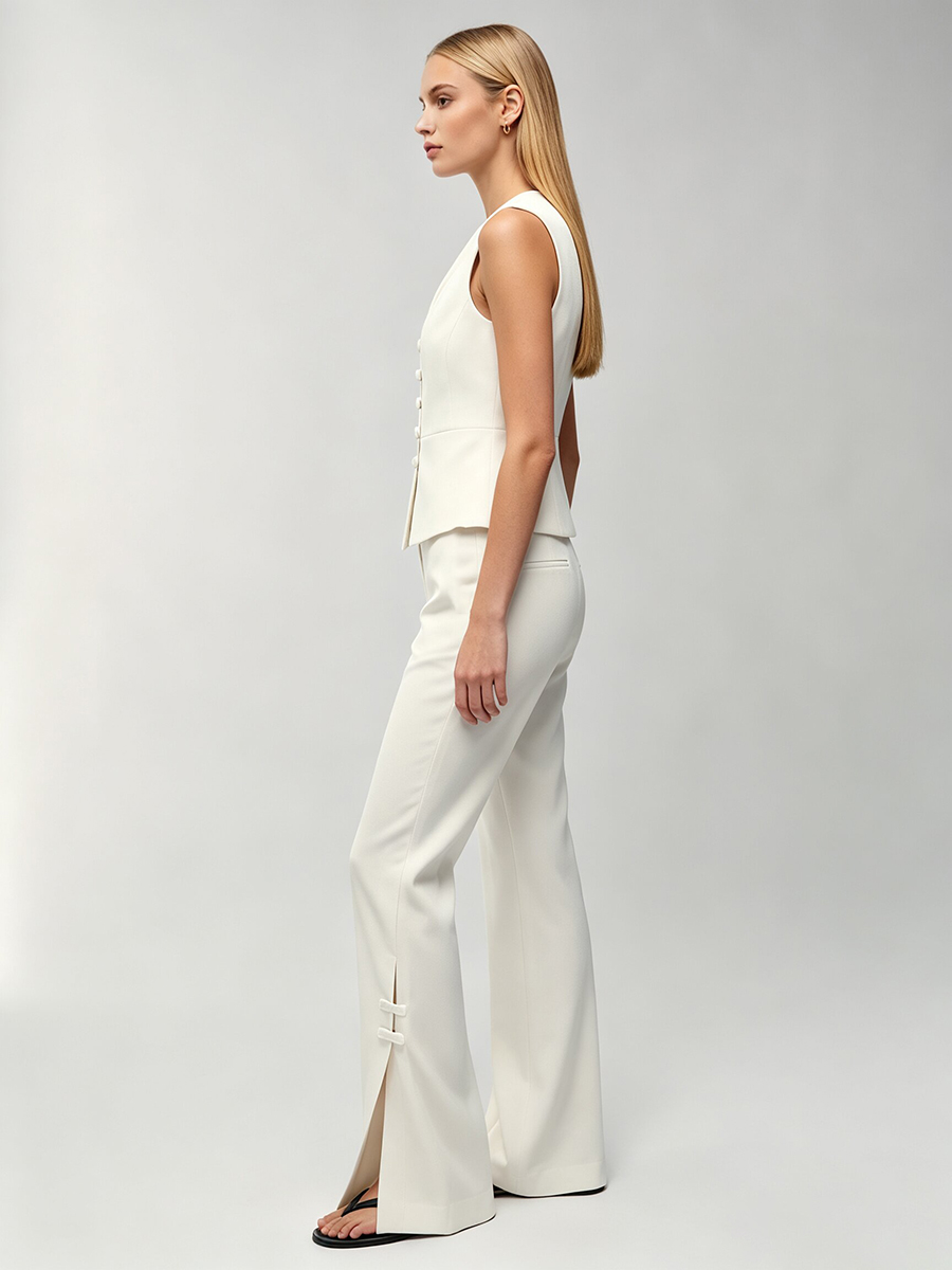LIMO Women White Chinese Frog  - đánh giá và giá Men Formal Wear Vest