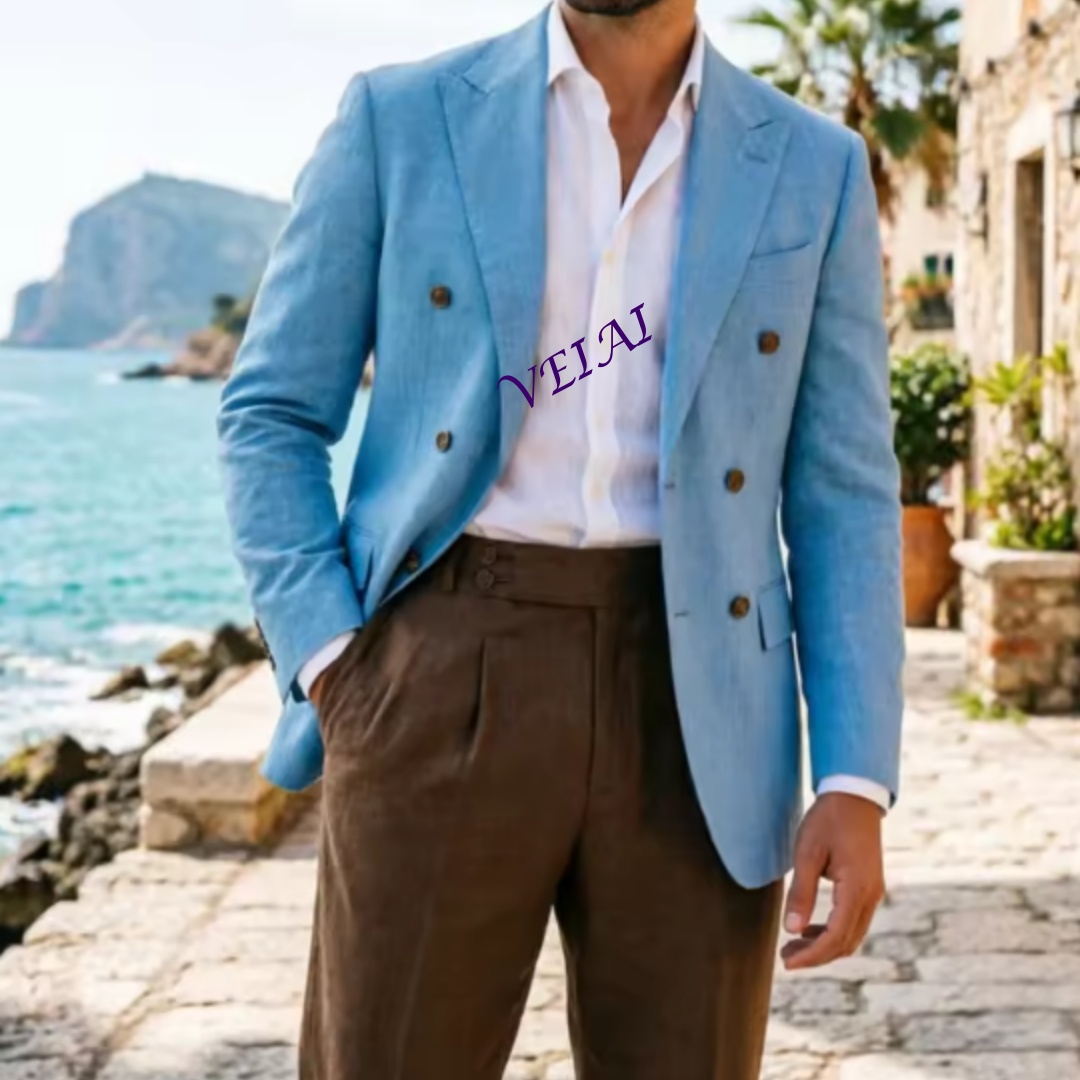 Customized 2 Piece Beige Linen - đánh giá và giá Men'S Formal Wear Attire